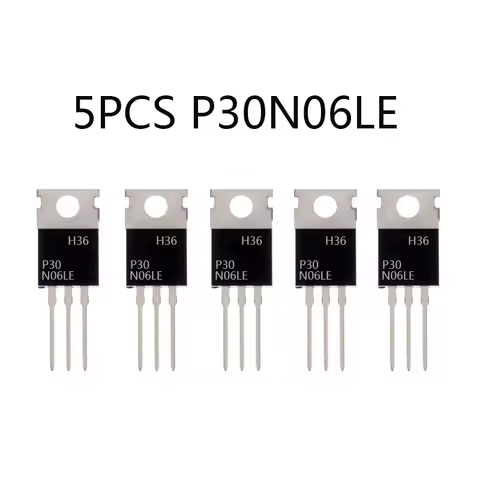 5PCS P30N06LE MOSFET 30A 60V N-Channel Power MOSFET Transistor ESD Rated TO-220