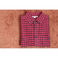 KEMEJA "Uniqlo" long-sleeved flannel shirt, high quality, thick, not easy to wrinkle, Size M, slim f