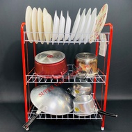 Dish Rack 3 Tier Clothes Storage Dish Drainer 3 tingkat Rak Kabinet Almari Pinggan Mangkuk Sudu Dapur