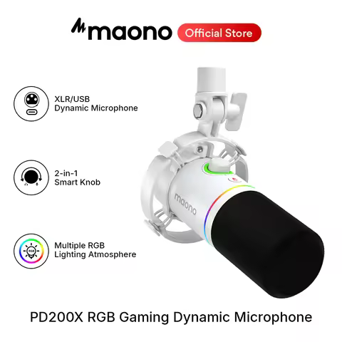 maono PD200X RGB Gaming Microphone Dynamic Microphone USB/XLR Dual Mode Microphone Podcast Mic RGB X