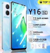 【COD】Original 5G smartphone Y16 HD large screen 7.5 inch mobile phone 5000 mAh 12GB+512GB gaming mob