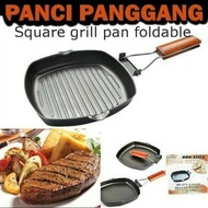 Square Grill Pan 20cm Teflon BBQ Pan Grilled Satay Versatile