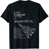 F-14 Tom Cat F14 Airplane Plan Pattern Men's Short Sleeve T-Shirt Casual Cotton V-Neck Top