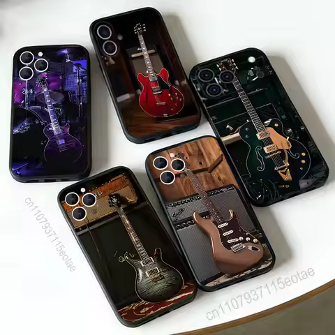 MUSIC G-Guitar G-Gibson Phone Case For iPhone 17,16,15,14,13,12,11,Pro,Max,Plus,E,Air,Mini Black Sho