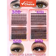 D-Curl Mixed Density Eyelash Clusters 30D 40D 50D 8-16mm for Wispy Natural DIY Extension