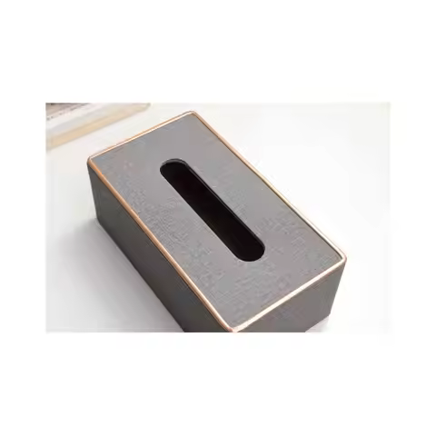 1 Pcs New PU Leather Tissue Box Rectangular Flocked Cloth Tissue Box Holder Large Capacity Kleenex B