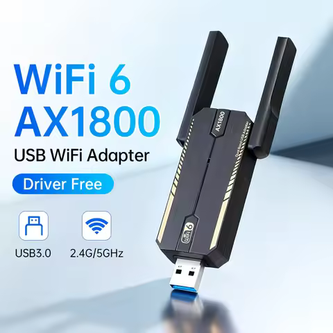 WiFi 6 1800Mbps USB3.0 USB WiFi Adapter AX1800 Dual Band 2.4G/5GHz 802.11AX WiFi Dongle Laptop PC Fo