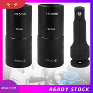 [ap4l43.] Set of 3 Double Head Impact Wrench Nuts Set 18.5/19.5/20.5/21.5 mm with 1/2 Inch Extension