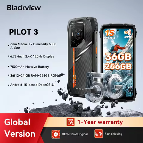 Blackview OSCAL PILOT 3 5G AI Rugged Smartphone MTK 6300, 6.78" FHD+2.4K Display 120Hz, 12+24GB RAM,
