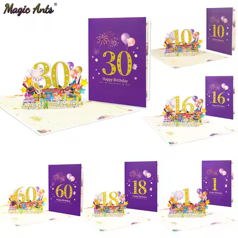 Numerals Birthday Card for Age 1st 10th 20th 21st 18th 16th 30th 60th Number Happy Birthday Greeting