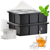 Silicone Ice Cubes for Freezing Tray-Large Square Ice Cubes, No BPA, Easy-to-Decompress Whiskey, Coc