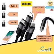 Baseus 3in1 USB Type C Charging Cable For Phone 14 13 12 Pro Max 3.5A Micro Android