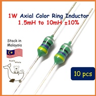 10Pcs 1W Axial Color Ring Inductor Induktor Coil 1.5mH 2.2mH 2.7mH 3.3mH 4.7mH 6.8mH 10mH