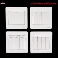 Wall Switch 1/2/3/4 Gang 1Way Button Wall Light Switch On / Off Push Button