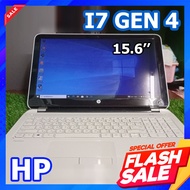 Notebook HP ผ่านการใช้งาน i7 Gen 4 ssd 120 GB RAM DDR3 8 GB ขนาดจอ 15.6 นิ้ว แบตเตอรี่เก็บไฟ 4 ชั่วโมงกว่า อุปกรณ์มีสายชาร์จตัวเครื่องเมาส์แผ่นรองเมาส์และกระเป๋านะครับสามารถพกไปใช้งานได้ทุกที่ทำงานได้ทุกที่ครับผม