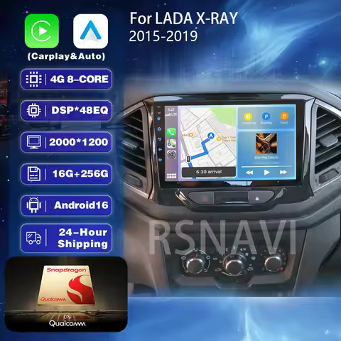 Qualcomm Android 16 wifi+4G Carplay AUTO Car Radio For LADA X Ray Xray 2015- 2019 Navigation GPS Vid