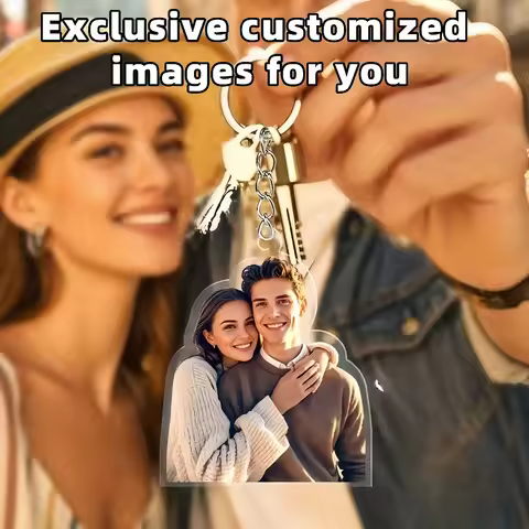 Custom Photo Acrylic Keychain, Personalized Photo Keychain, Family Photo Keychain, Dog Keychain, Pet