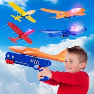 5 Pack Airplane Launcher Toy, 12.6" LED Glider Plane, 2 Flight Mode Catapult Plane Toy, Throwing Foa