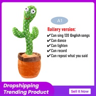 Talking Cactus Doll Toy Speak Talk Record Repeat Kawaii Cactus Crafts Children Education Sing Songs