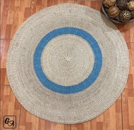 GA-A006 - Abaca Round Carpet Blue - Small sizes - Natural material - 45 inches