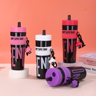 F&P 1PC Plastic Large Capacity Water Bottle With Straw Leak-proof Water Bottle For Travel & Sports n