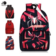 Just Star  Spiderman กระเป๋าเป้สะพายหลังสำหรับเด็กประถมกันน้ำลายการ์ตูนกระเป๋าหนังสือโพลีเอสเตอร์พิมพ์3D ลดภาระ