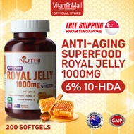 ◈Nutri Botanics Royal Jelly 1000mg 6 10-HDA - Anti Aging Royal Jelly Supplement Immune Health 200's✶