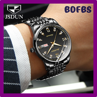 BDFBS JSDUN Marke Männer Manchaincal Uhren Schwarz Luxus Wasserdichte Edelstahl Armband Armbusr Männer GREHY