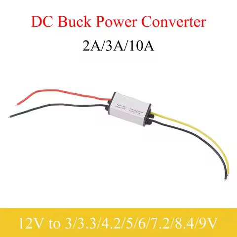 Car DC Power Converter - 12V to 3-9V 3/3.3/3.7/4.2/5/6/7.2/8.4/9V Buck Regulator, 2A/3A/10A Step-Dow