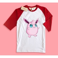 Pokemon wigglytuff Anime Raglan T-Shirt