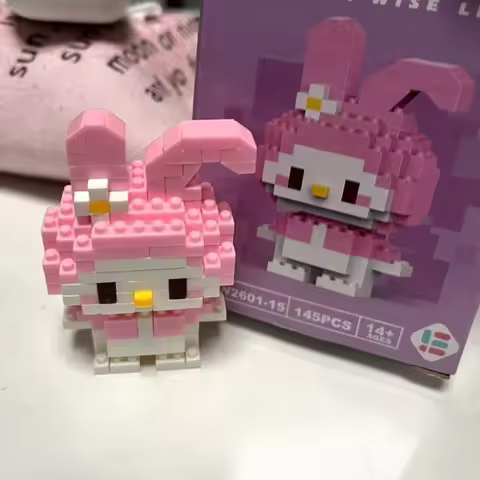 Disney 108 style Stitch LinaBell Hello Kitty Building Blocks Princess Cartoon Figrues Bricks Childre