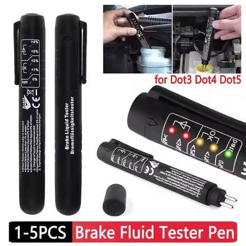 1-5Pcs Mini Brake Fluid Tester Pen 5 LED Car Auto Vehicle Tools Diagnostic Tools for Dot3 Dot4 Dot5 