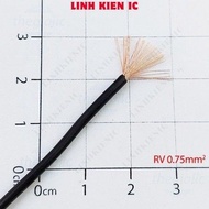 [3 Pieces]- Single Multi-Core Copper Wire RV-0.75 0.75mm2 Black Linhkien IC