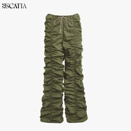 Y2K Ruched Cargo Pants in Silver Green by SUCATTA | Parachute Pants | Cargo Pants | Y2K Pants | Y2K 