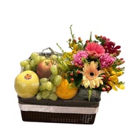 Get Well Soon Fruit Hamper & Fresh Flowers Gift Hamper Healthy Fruits Flower