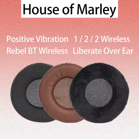 Earpads for House of Marley Positive Vibration 1 / 2 Rebel BT Wireless Headphones Liberate Over Ear 