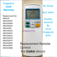 Replacement Remote Control  Daikin CTKS50TVMG  Daikin CTKS25TVMG  For Daikin Aircon Remote Control (local seller)