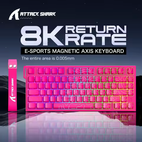 ATTACK SHARK R82 HE 75% Magnetic Gaming Keyboard 8000Hz Rapid Trigger Wired ProGamer Keyboard,0.005m