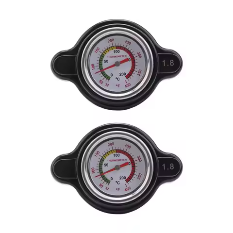 2Pcs High Pressure Radiator Cap With Temperature Gauge 1.8 Bar Radiator Cap 25.6Psi For Honda Kawasa