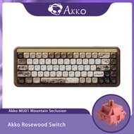 Akko MU01 Mountain Seclusion Wooden Mechanical Keyboard RGB Hot-Swappable BT 5.0/2.4G Wireless & Typ