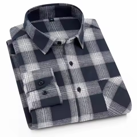 2026 New Men Flannel Plaid Shirt Soft Comfort Slim Fit Styles Brand For Man Cotton Spring Autumn Cas