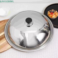 JUNYUE88WL Stainless Steel Pot Lid, Black Plastic Knob Anti-scalding Wok Cover, Replacement Universa