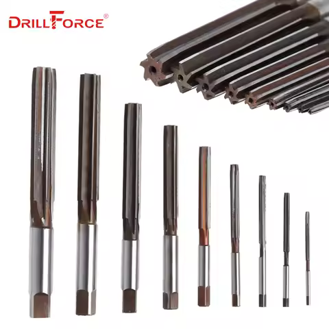 1PC 3-42mm Hand Reamer Precision H8 9SiCr Straight-shank Engineering Tools (3/4/5/6/7/8/9/10/11/12/1