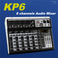 Aibedo KP6 Mixer เครื่องขยายเสียง All-in-one 6-Channel Professional Audio Mixer Bluetooth DSP USB MINI Audio อินเทอร์เฟซการบันทึก 12 V Mixer