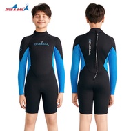 [Genuine] Dive & Sail 2.5mm thick cold-resistant fabric children's swimming set with long sleeves, d