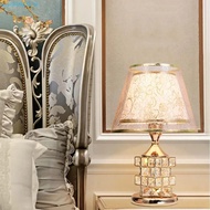 SEVENHOME3E European Cube Crystal Lamp, Warm Luxury Bedside Lamp, Simple Unique Gold Modern Cube Tab