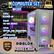 คอมพิวเตอร์ครบชุด Core-i5 / Ram 16GB / SSD 240GB / Intel HD Graphic ทำงาน เล่นเกม SF/Roblox/FreeFire