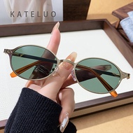 KATELUO แว่นตากันแดดทรงรีย้อนยุคสำหรับผู้หญิงอินเทรนด์ผู้ชายดีไซน์แว่นตากันแดดโพลาไรซ์เฉดสีคลาสสิก Z