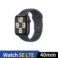 Apple Watch SE 2024 GPS+LTE 40mm 鋁金屬錶殼運動錶帶(午夜色+午夜色運動錶帶ML)