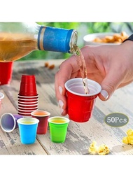 150/100/50/20入組彩色透明厚款迷你玻璃杯，適用於酒吧、餐廳、野餐燒烤、派對、婚禮、甜品、飲品配件